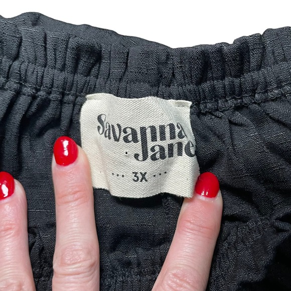 Savanna Jane Off‎ the Shoulder Blouse Plus Sz 3x Black Embroidered Floral Boho - Picture 11 of 14